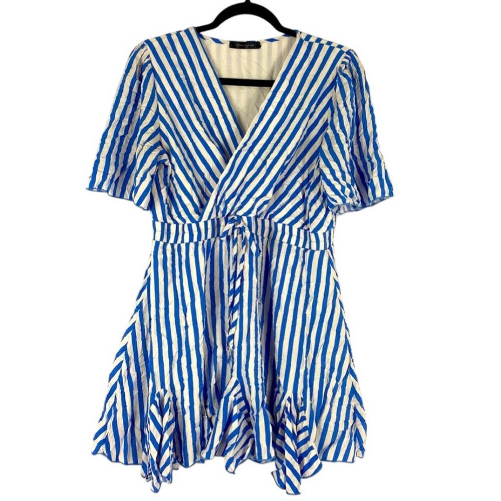 Womens Pretty Garden Stripe Mini Dress Size L